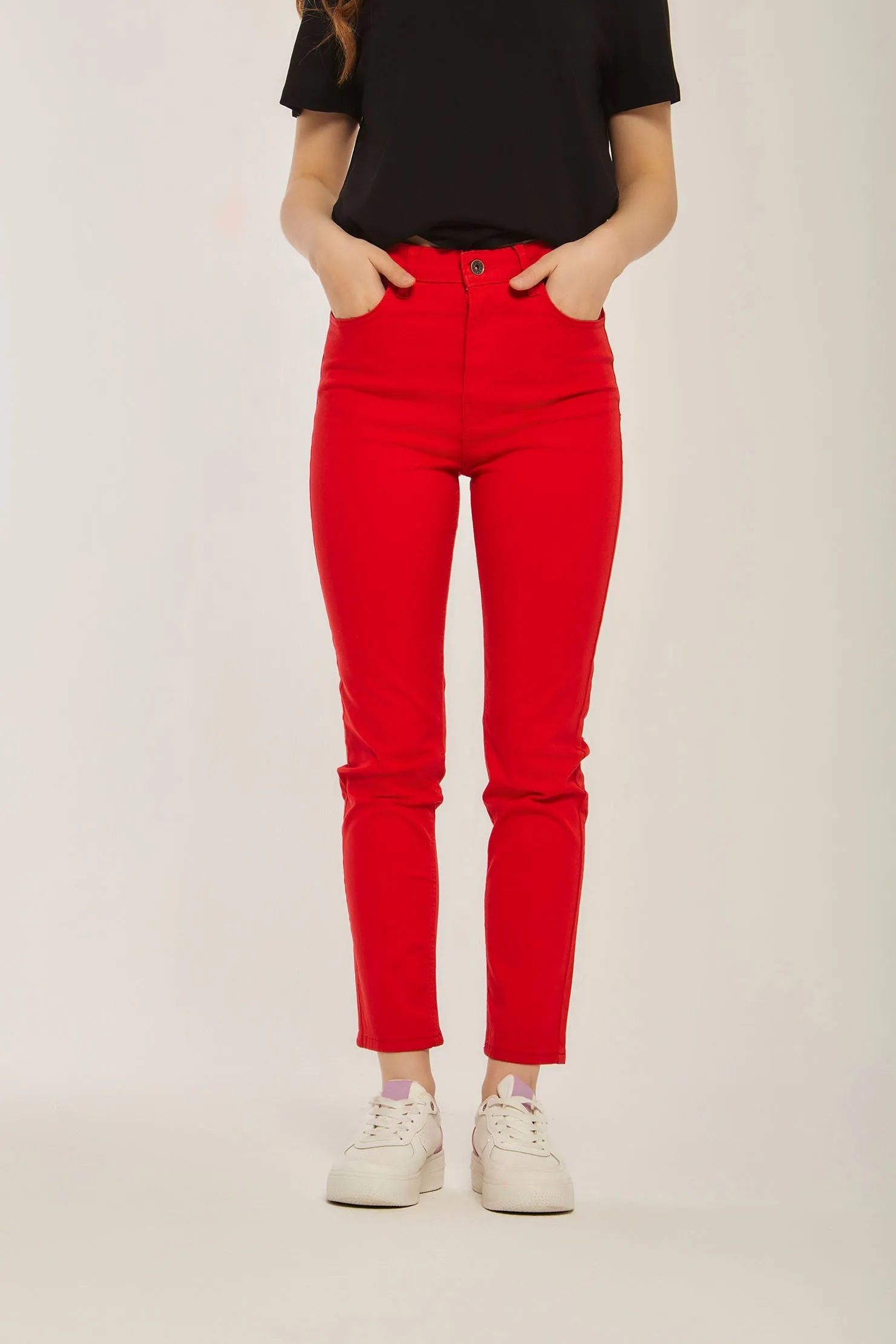 Women Pant Slim Fit Colored orange