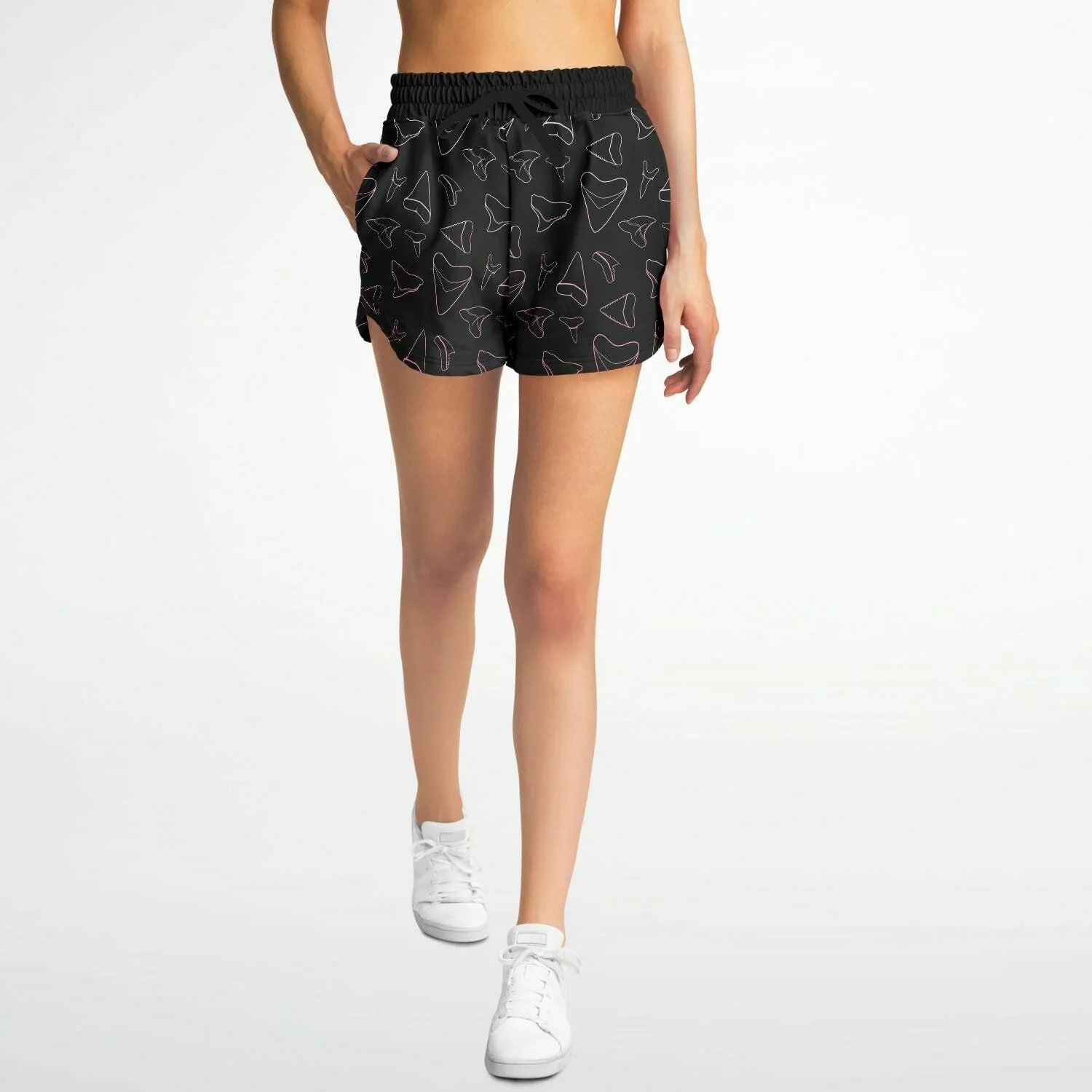 Women's Shark Tooth Shorts - Pink - FREE SHIPPING