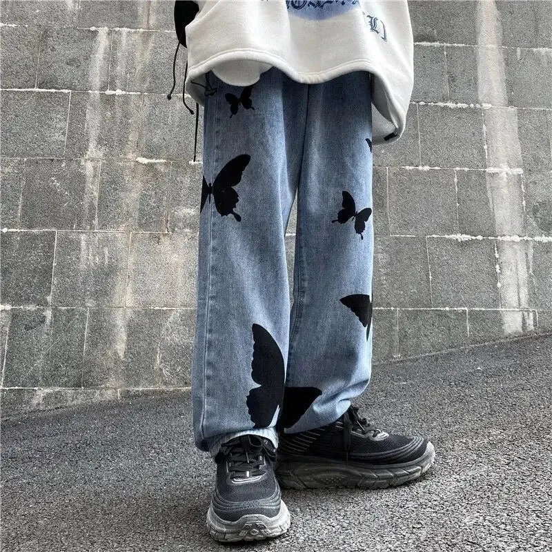 Y2K Butterfly Jeans - Unisex Streetwear Style