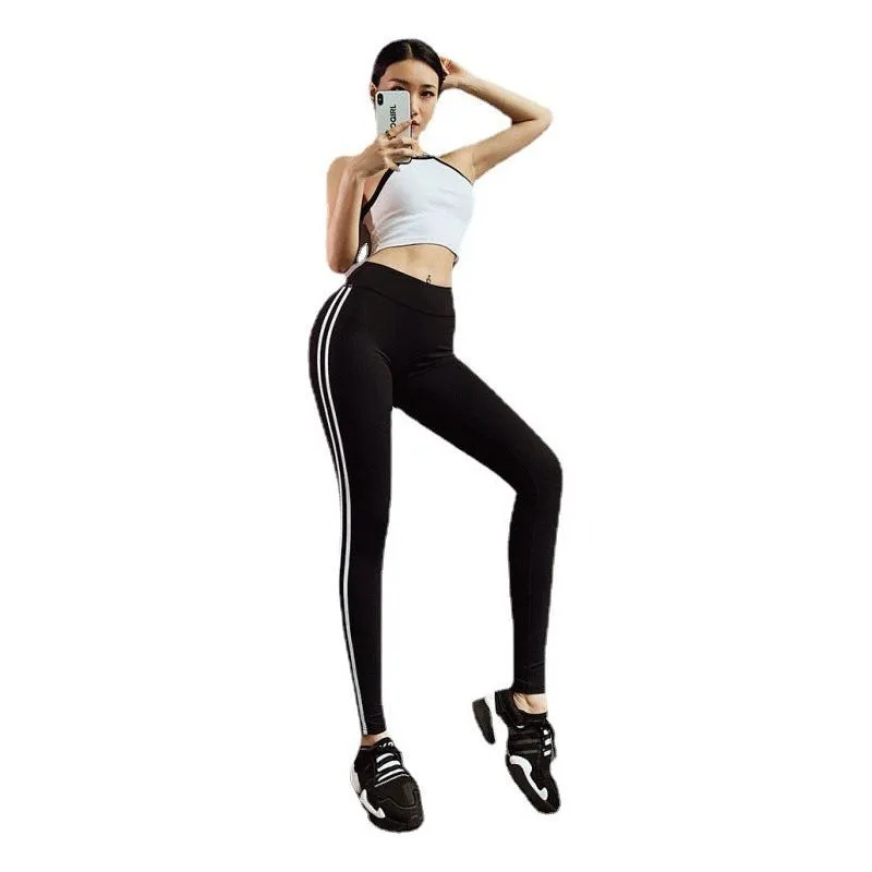 Yoga Pants Hip High Waist Leggings Sweat-Absorbent Quick-Drying Sports Pants Women'S Pants
