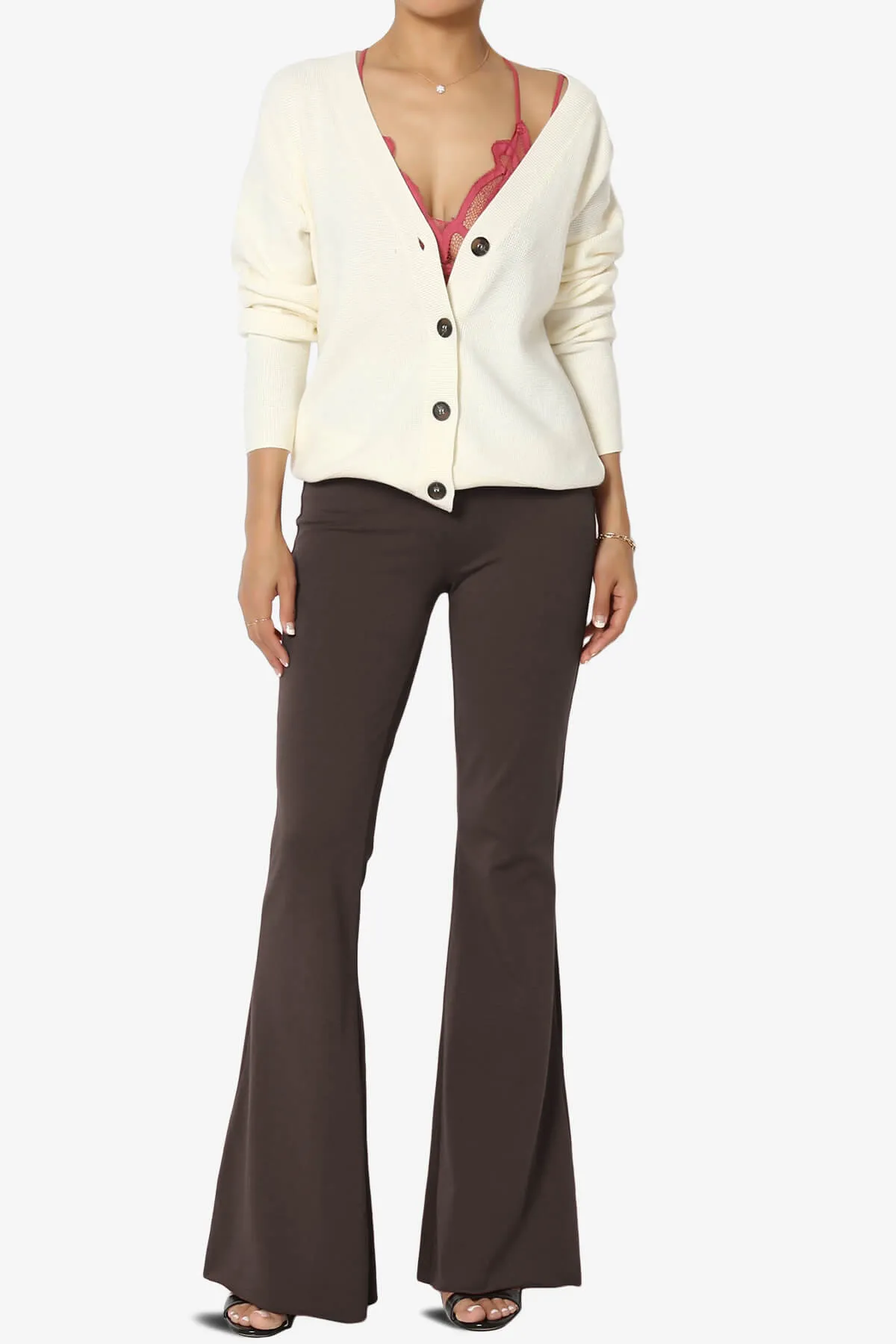 Zaylee Raw Hem Flared Comfy Yoga Pants PLUS