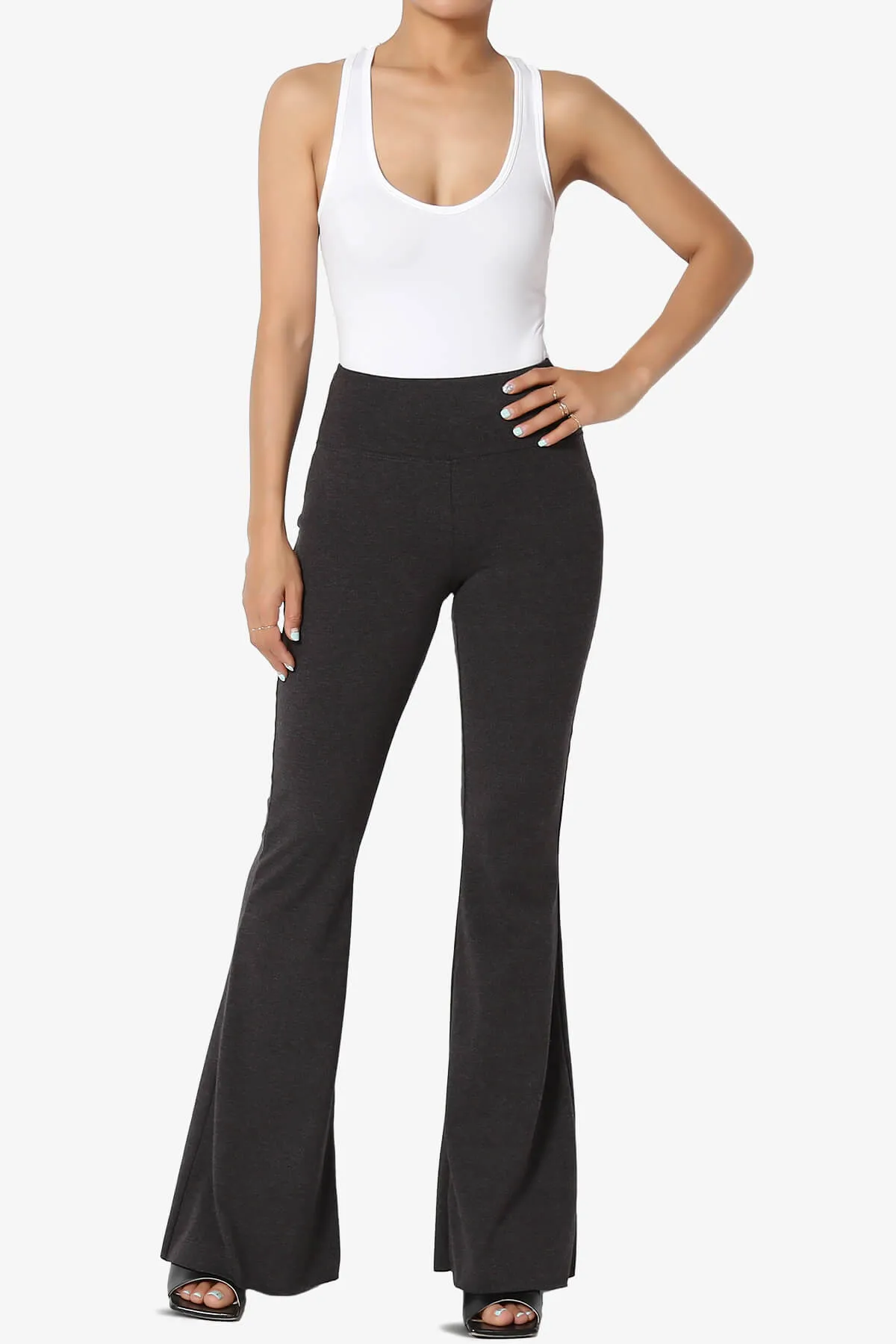 Zaylee Raw Hem Flared Comfy Yoga Pants PLUS