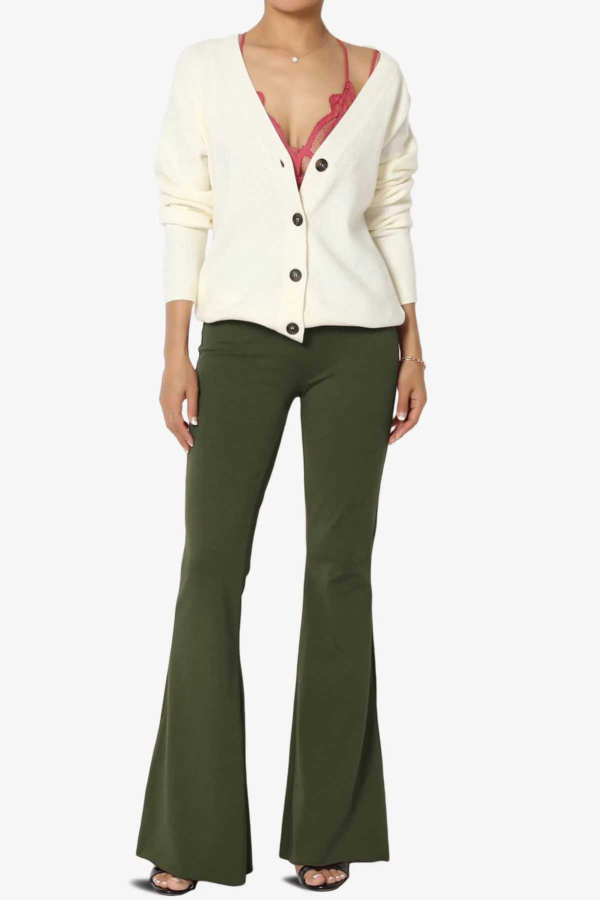 Zaylee Raw Hem Flared Comfy Yoga Pants PLUS