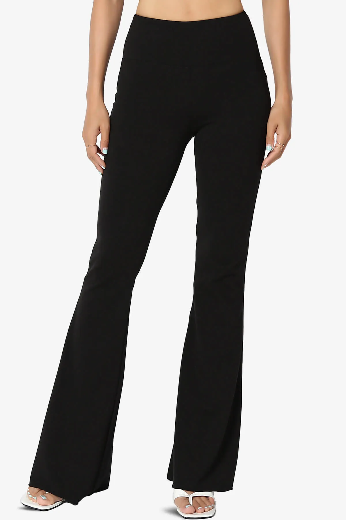 Zaylee Raw Hem Flared Comfy Yoga Pants PLUS