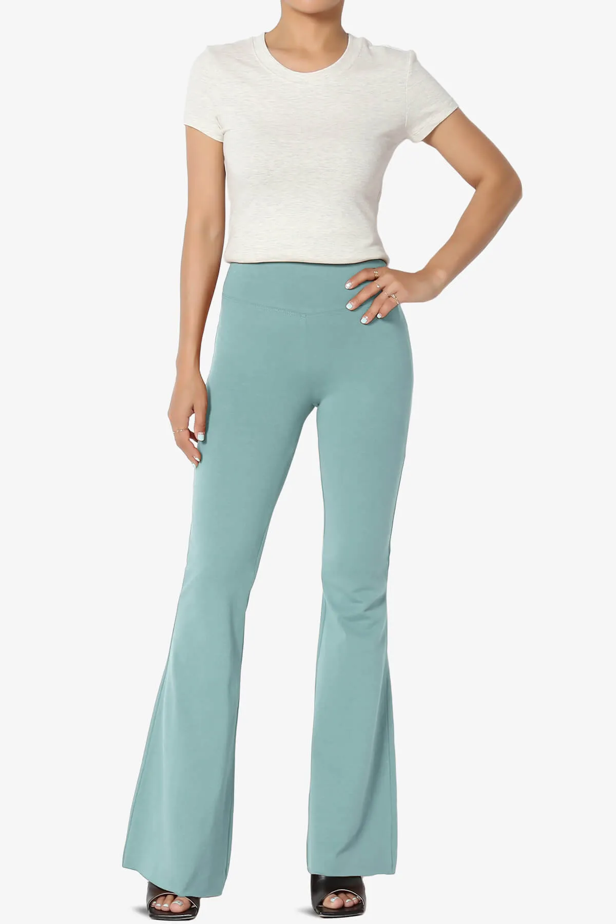 Zaylee Raw Hem Flared Comfy Yoga Pants PLUS