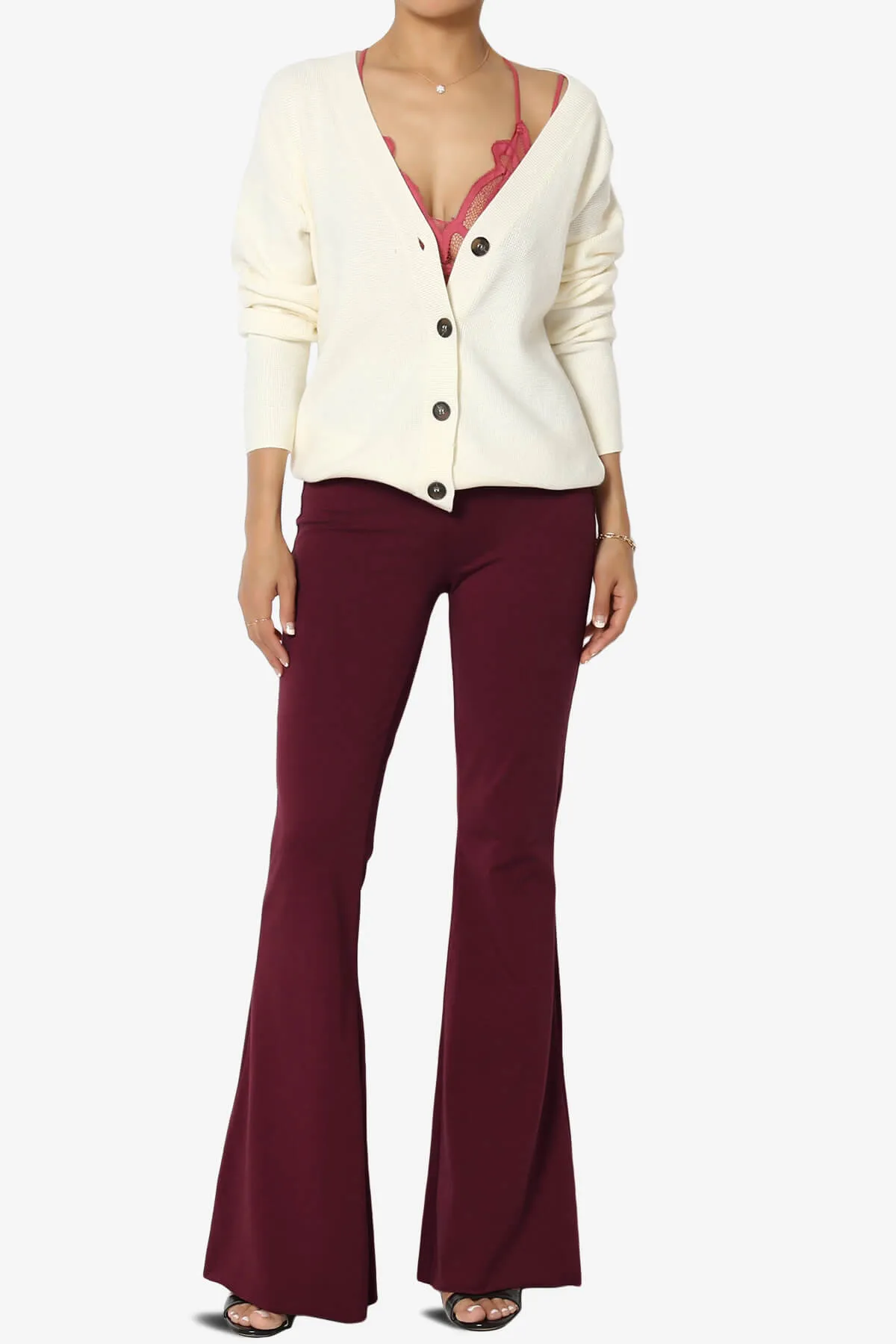 Zaylee Raw Hem Flared Comfy Yoga Pants PLUS