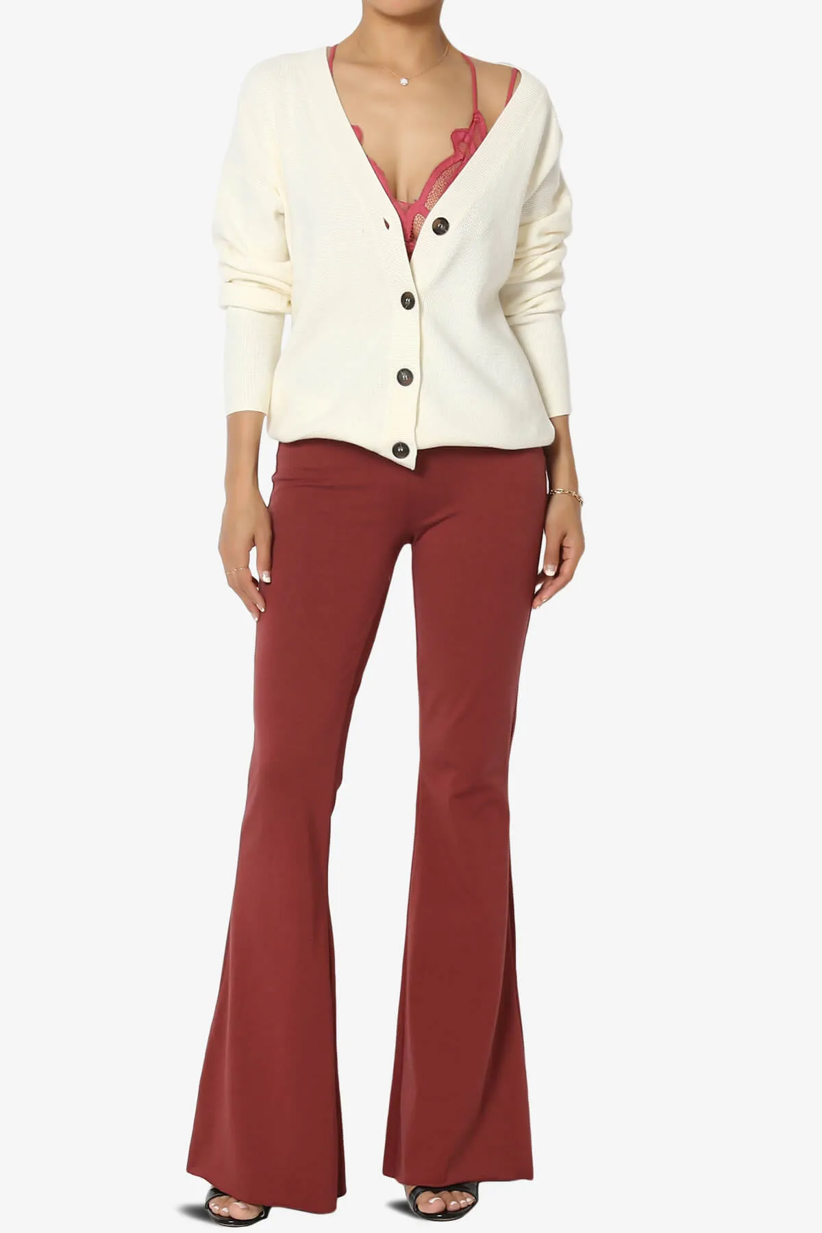 Zaylee Raw Hem Flared Comfy Yoga Pants PLUS