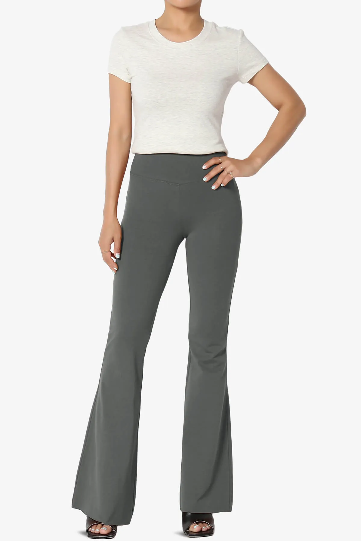 Zaylee Raw Hem Flared Comfy Yoga Pants PLUS